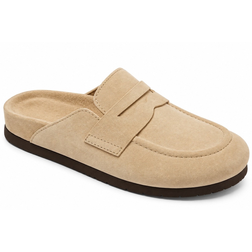 Universal Thread Jean Clog Mule Flats Womens 11 Light Taupe Faux Leather Penny